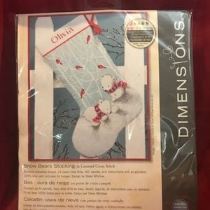 Cross stitch Snow Bears Stocking